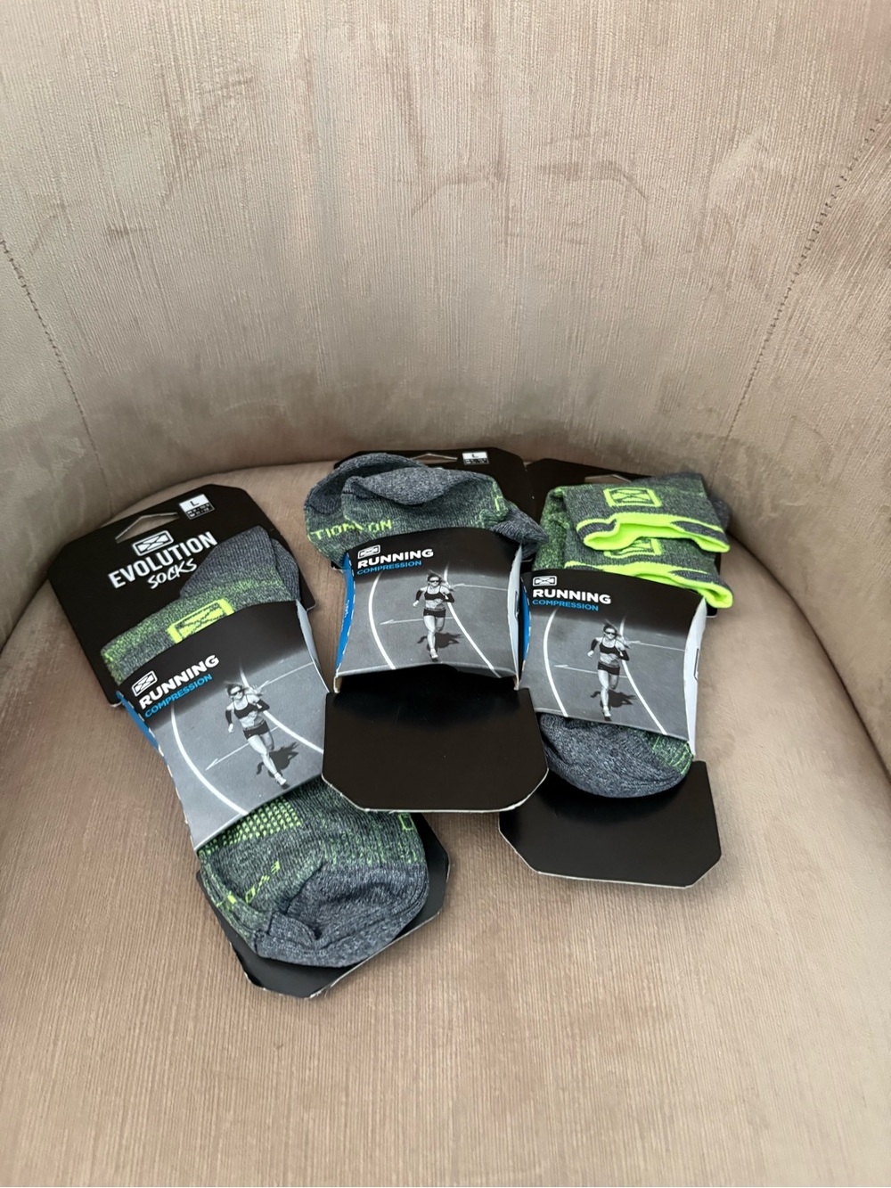 Bundle 3 Running Compression Socks Evolution Size Large Microfiber Training